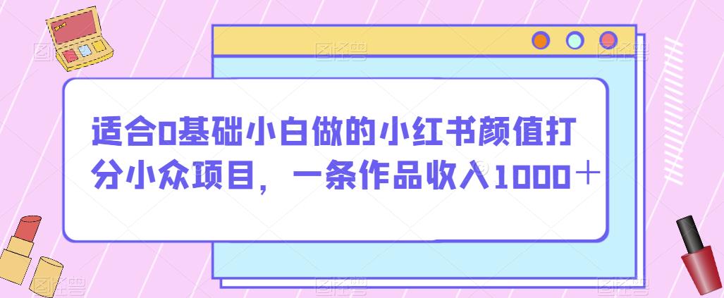 适合0基础小白做的小红书颜值打分小众项目，一条作品收入1000＋【揭秘】-晟哥学社资源库