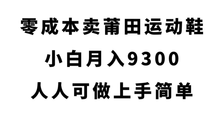 零成本卖莆田运动鞋，小白月入9300，人人可做上手简单【揭秘】-晟哥学社资源库