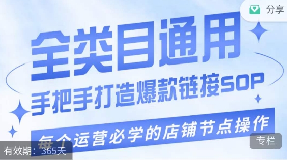 单品爆款打造实操运营，单品爆款从“0”-“1”手把手演练运营步骤-晟哥学社资源库