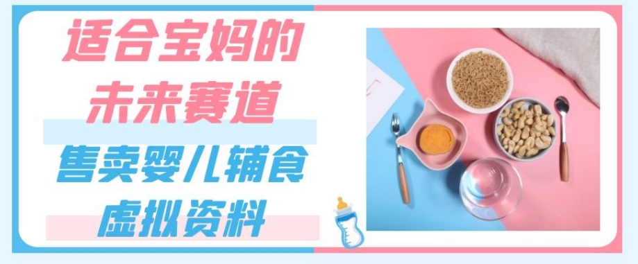 适合宝妈的未来赛道，售卖婴儿辅食虚拟资料，一份9.9-69.9元闭眼赚钱-晟哥学社资源库