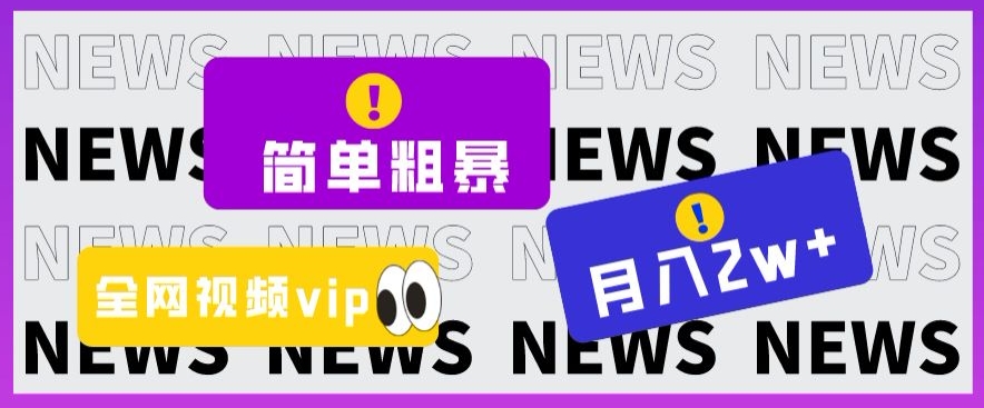 简单粗暴零成本，高回报，全网视频VIP掘金项目，月入2万＋【揭秘】-晟哥学社资源库