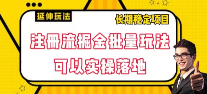 注册流掘金批量玩法，可以实操落地【揭秘】-晟哥学社资源库
