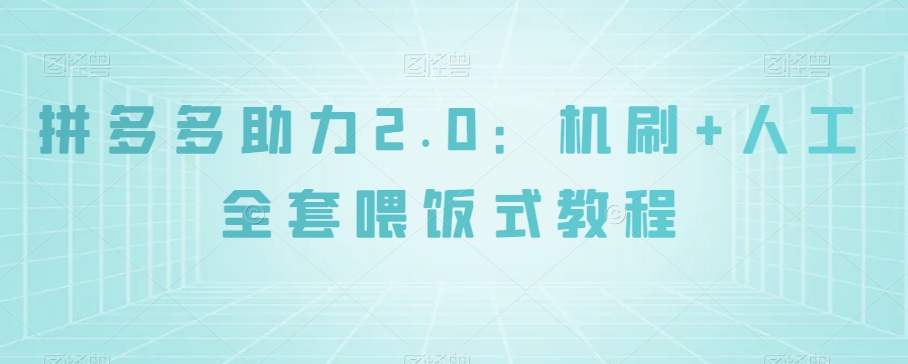 拼多多助力2.0：机刷+人工全套喂饭式教程【揭秘】-晟哥学社资源库