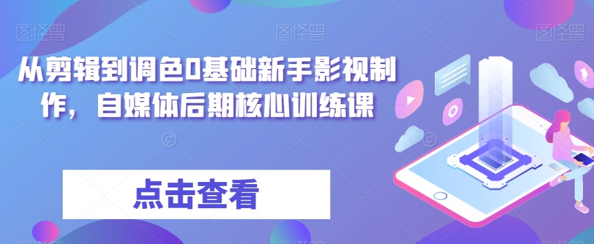 从剪辑到调色0基础新手影视制作，自媒体后期核心训练课-晟哥学社资源库