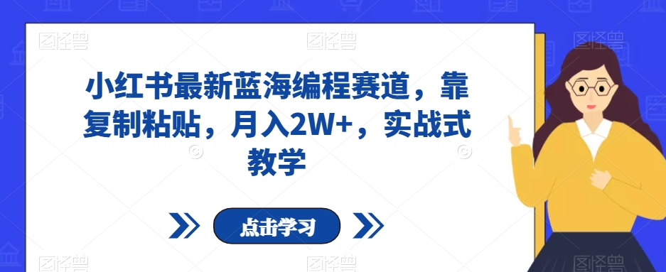 小红书最新蓝海编程赛道，靠复制粘贴，月入2W+，实战式教学【揭秘】-晟哥学社资源库
