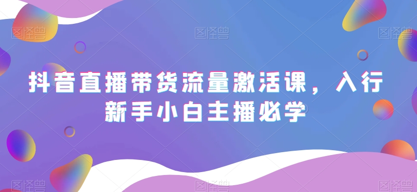 抖音直播带货流量激活课，入行新手小白主播必学-晟哥学社资源库