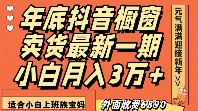 外面收费6890元年底抖音橱窗卖货最新一期，小白月入3万，适合小白上班族宝妈【揭秘】-晟哥学社资源库