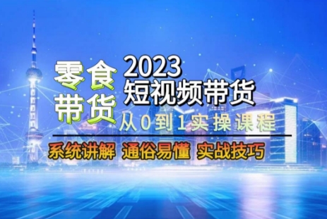 2023短视频带货-零食赛道，从0-1实操课程，系统讲解实战技巧-晟哥学社资源库