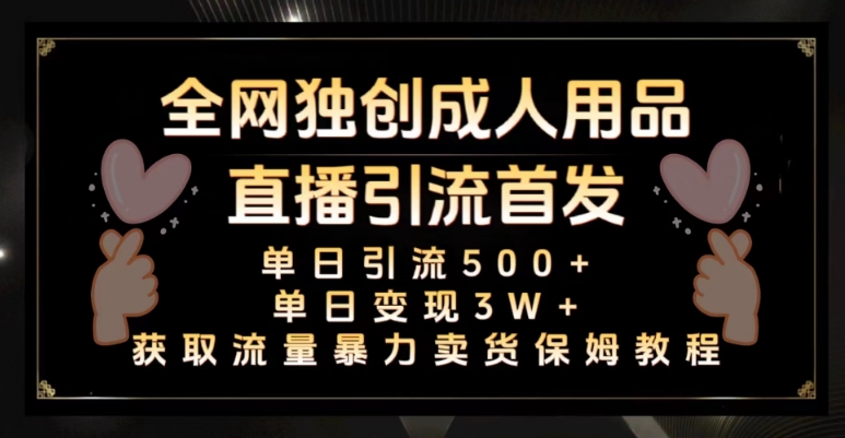 全网独创真人主播+无人直播单日引流500+，橙人用品暴力卖货单日变现3W+保姆似教学2.0【揭秘】-晟哥学社资源库