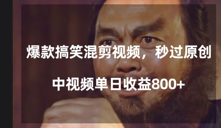 爆款搞笑混剪视频，百分百过原创，单日中视频播放收益800+【揭秘】-晟哥学社资源库