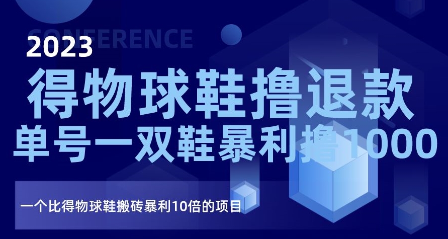 2023得物球鞋撸退款，单号一双鞋暴利撸1000，一个比得物球鞋搬砖暴利10倍的项目【揭秘】-晟哥学社资源库