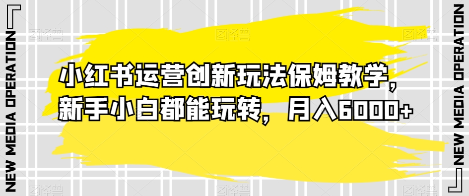 小红书运营创新玩法保姆教学，新手小白都能玩转，月入6000+【揭秘】-晟哥学社资源库