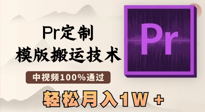 最新Pr定制模版搬运技术，中视频100%通过，几分钟一条视频，轻松月入1W＋【揭秘】-晟哥学社资源库
