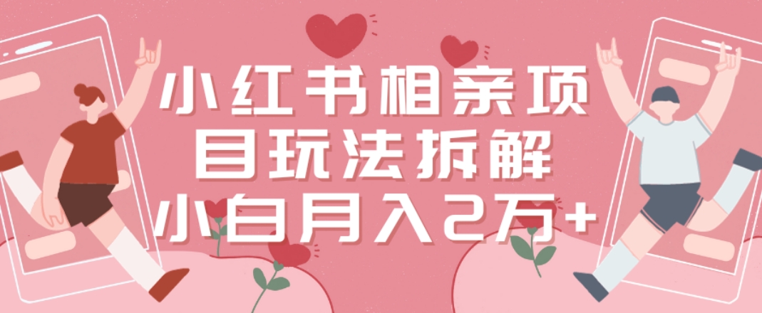小红书相亲项目玩法拆解，有人通过这个副业项目做到了月收入2万多【揭秘】-晟哥学社资源库