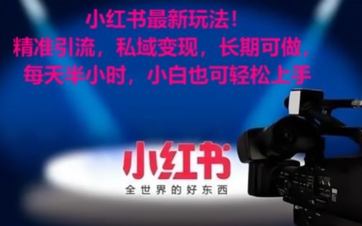 小红书最新玩法！精准引流，私域变现，长期可做，每天半小时，小白也可轻松上手【揭秘】-晟哥学社资源库