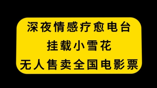 深夜情感疗愈电台，挂载小雪花，无人售卖全国电影票【揭秘】-晟哥学社资源库