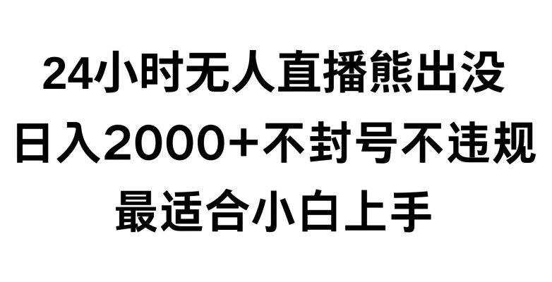 快手24小时无人直播熊出没，不封直播间，不违规，日入2000+，最适合小白上手，保姆式教学【揭秘】-晟哥学社资源库