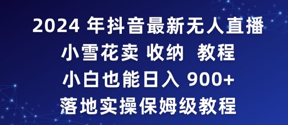 2024年抖音最新无人直播小雪花卖收纳教程，小白也能日入900+落地实操保姆级教程【揭秘】-晟哥学社资源库
