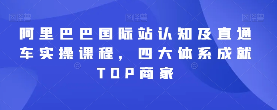 阿里巴巴国际站认知及直通车实操课程，四大体系成就TOP商家-晟哥学社资源库