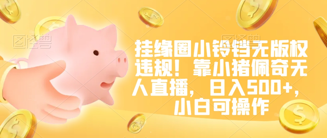 挂缘圈小铃铛无版权违规！靠小猪佩奇无人直播，日入500+，小白可操作【揭秘】-晟哥学社资源库