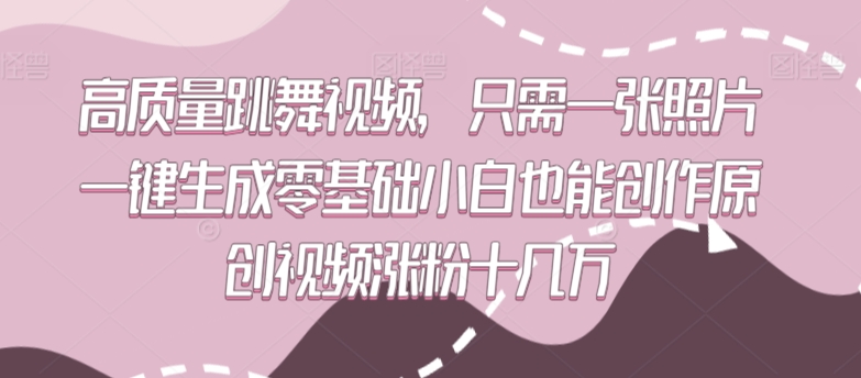 高质量跳舞视频，只需一张照片一键生成零基础小白也能创作原创视频涨粉十几万【揭秘】-晟哥学社资源库