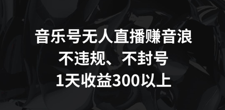 音乐号无人直播赚音浪，不违规、不封号，1天收益300+【揭秘】-晟哥学社资源库