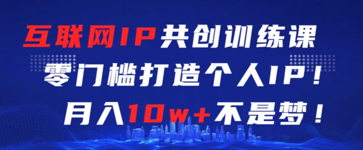 互联网IP共创训练课，零门槛零基础打造个人IP，月入10w+不是梦【揭秘】-晟哥学社资源库