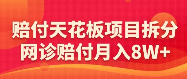 赔付天花板项目拆分，网诊赔付月入8W+-【仅揭秘】-晟哥学社资源库