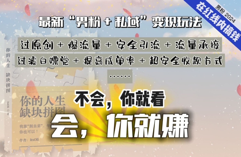 2024，“男粉+私域”还是最耐造、最赚、最轻松、最愉快的变现方式【揭秘】-晟哥学社资源库