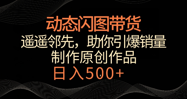 动态闪图带货，遥遥领先，冷门玩法，助你轻松引爆销量，日赚500+【揭秘】-晟哥学社资源库