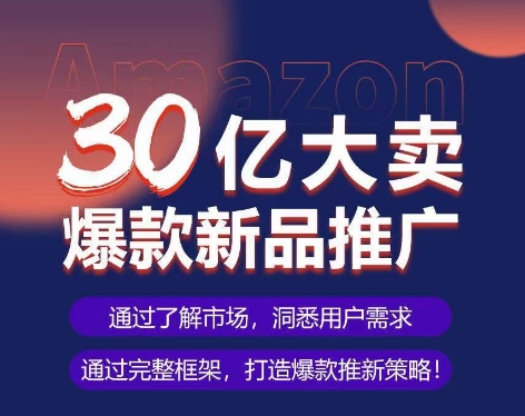 亚马逊·30亿大卖爆款新品推广，可复制、全程案例实操的爆款推新SOP-晟哥学社资源库