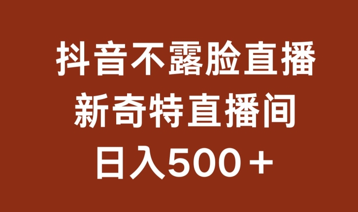 不露脸挂机直播，新奇特直播间，日入500+【揭秘】-晟哥学社资源库