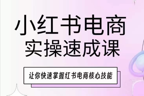 小红书电商实操速成课，让你快速掌握红书电商核心技能-晟哥学社资源库