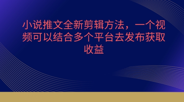 小说推文全新剪辑方法，一个视频可以结合多个平台去发布获取【揭秘】-晟哥学社资源库