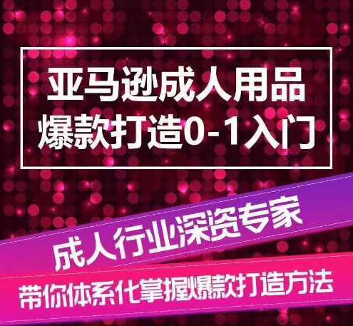 亚马逊成人用品爆款打造0-1入门，系统化讲解亚马逊成人用品爆款打造的流程-晟哥学社资源库