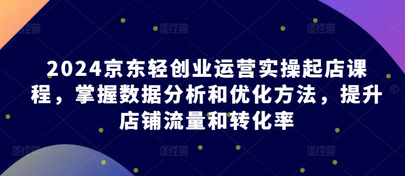 2024京东轻创业运营实操起店课程，掌握数据分析和优化方法，提升店铺流量和转化率-晟哥学社资源库