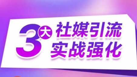 3大社媒引流实战强化，多渠道站外引流，高效精准获客，订单销售额翻倍增长-晟哥学社资源库