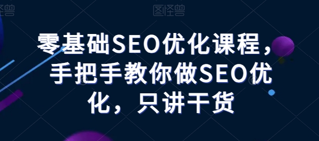零基础SEO优化课程，手把手教你做SEO优化，只讲干货-晟哥学社资源库