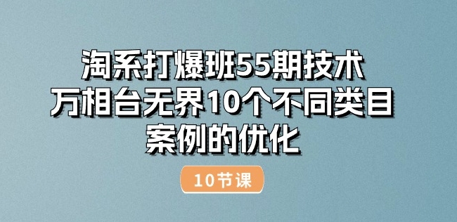淘系打爆班55期技术：万相台无界10个不同类目案例的优化(10节)-晟哥学社资源库