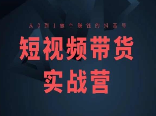 短视频带货实战营(高阶课)，从0到1做个赚钱的抖音号-晟哥学社资源库