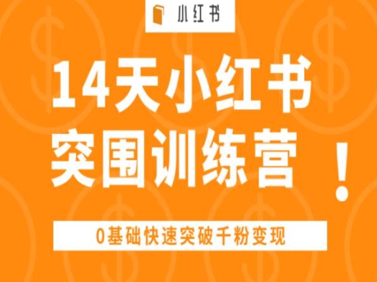 14天小红书突围训练营 ，0基础快速突破千粉变现-晟哥学社资源库