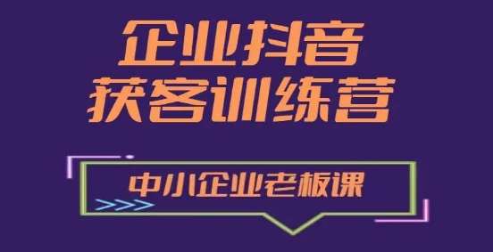 企业抖音营销获客增长训练营，中小企业老板必修课-晟哥学社资源库