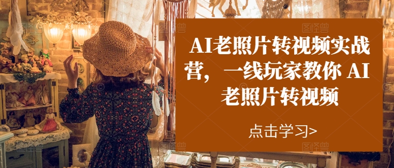 AI老照片转视频实战营，一线玩家教你AI老照片转视频-晟哥学社资源库