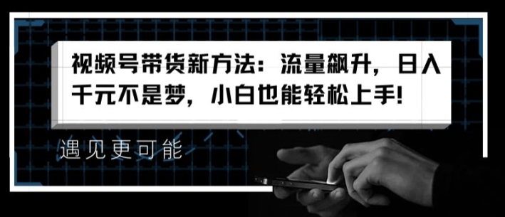 视频号带货新方法：流量飙升，日入千元不是梦，小白也能轻松上手【揭秘】-晟哥学社资源库