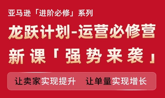 亚马逊进阶必修系列，龙跃计划-运营必修营新课，让卖家实现提升 让单量实现增长-晟哥学社资源库