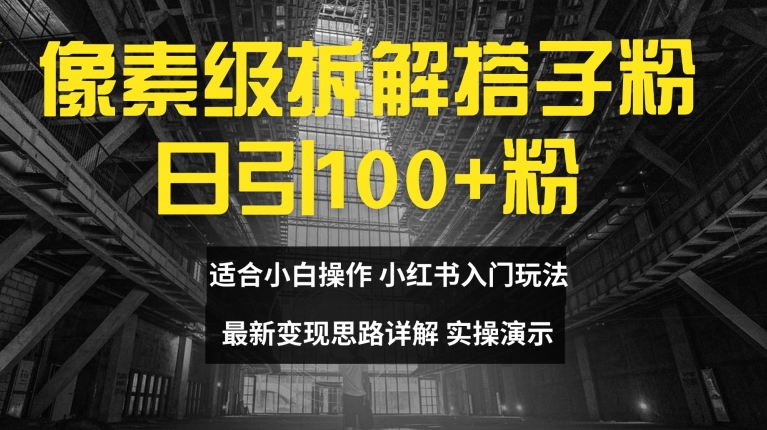 像素级拆解搭子粉，日引100+，小白看完可上手，最新变现思路详解【揭秘】-晟哥学社资源库