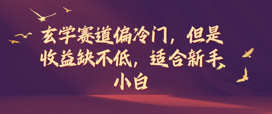 玄学赛道偏冷门，但是收益缺不低，适合新手小白【揭秘】-晟哥学社资源库