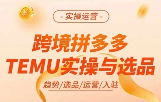 跨境拼多多TEMU实操与选品，多多temu跨境选品运营实操-晟哥学社资源库