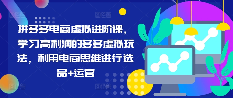 拼多多电商虚拟进阶课，学习高利润的多多虚拟玩法，利用电商思维进行选品+运营-晟哥学社资源库