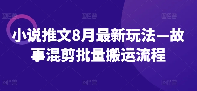小说推文8月最新玩法—故事混剪批量搬运流程-晟哥学社资源库